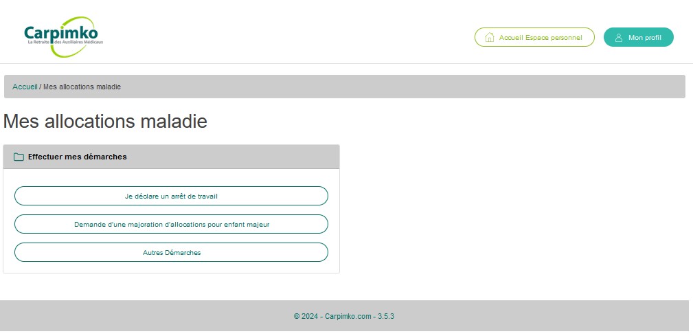 Pour accéder au service en ligne "déclarer un arrêt de travail", aller dans mes allocations maladie Pour accéder au service en ligne "déclarer un arrêt de travail", aller dans mes allocations maladie